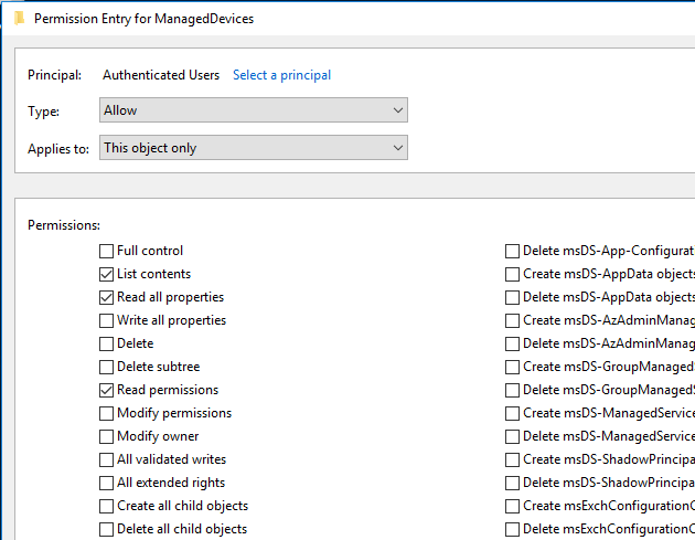 ADSI Edit Permissions for LAPS