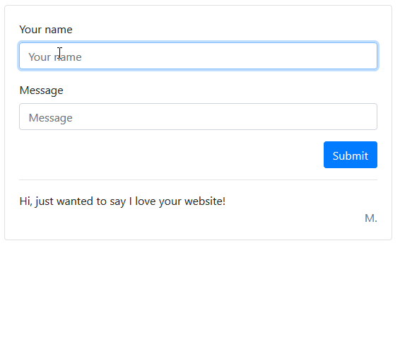 Example of normal user input on a comment form