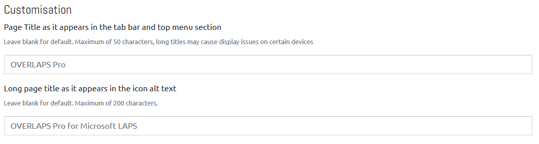 New OVERLAPS 1.2.1 Customisation Options