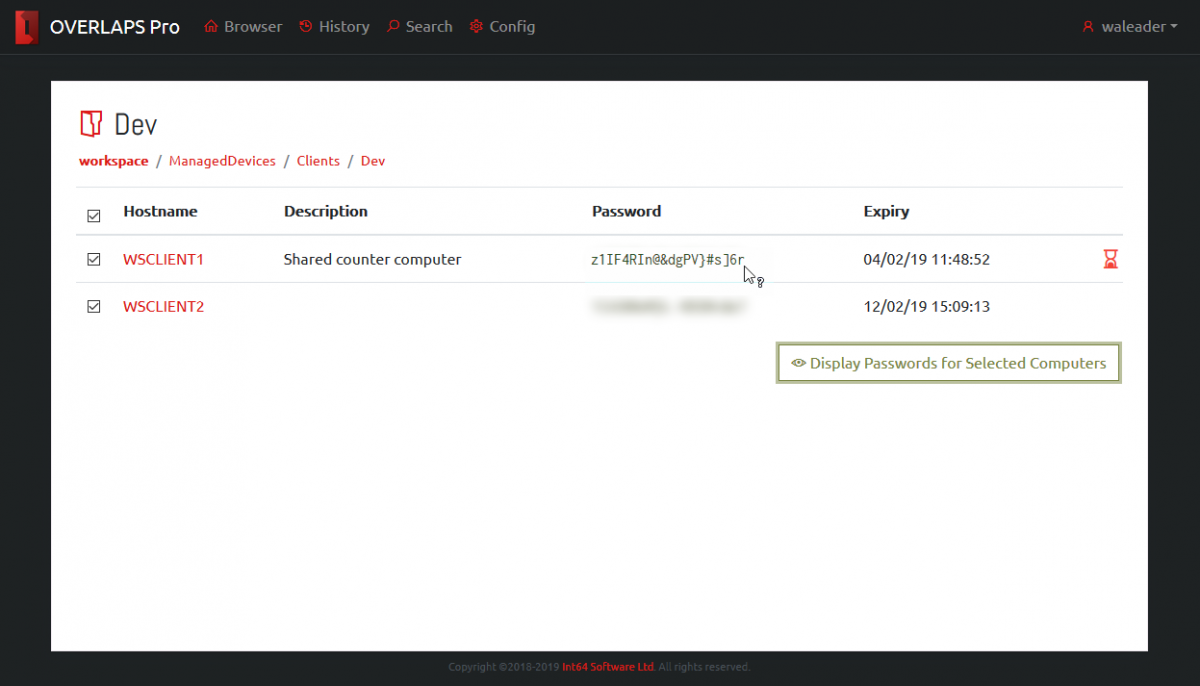 Batch Password Retrieval in OVERLAPS