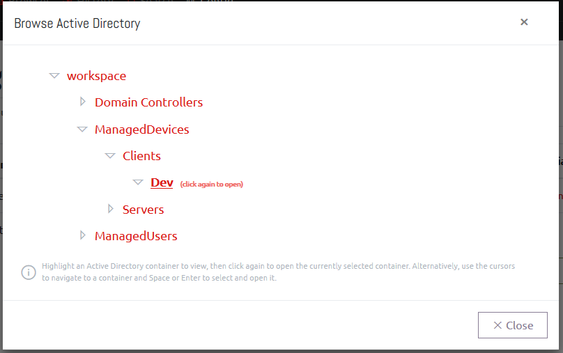 Browsing Active Directory in OVERLAPS 1.2