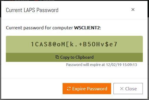 Viewing a single computer's password in OVERLAPS.