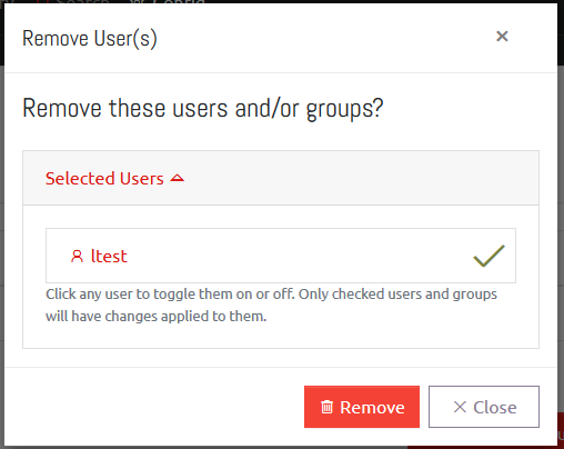 Removing a User/Group from OVERLAPS