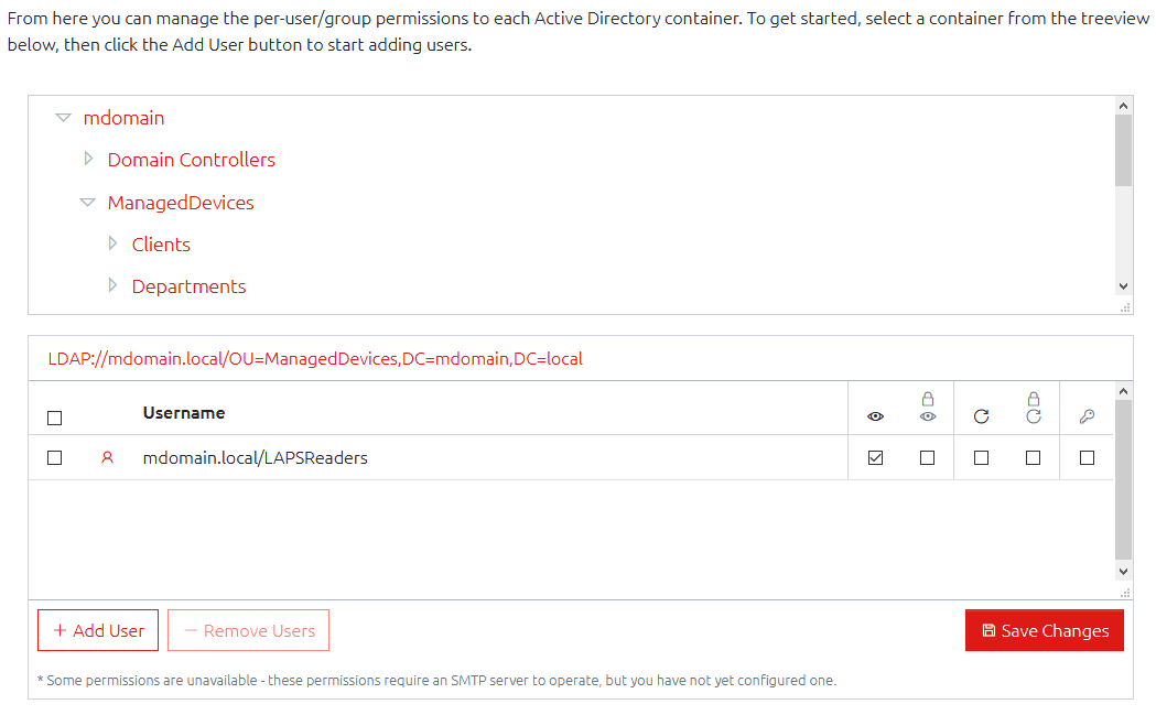 Editing Container (OU) Permissions