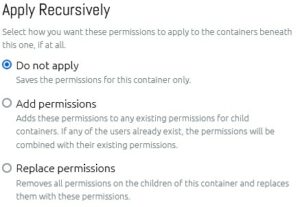 Applying permissions recursively