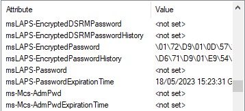 The Windows LAPS Active Directory Schema Additions