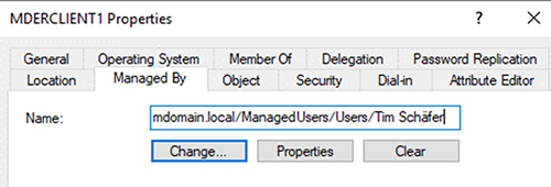 A Computer Managed by a User in Active Directory