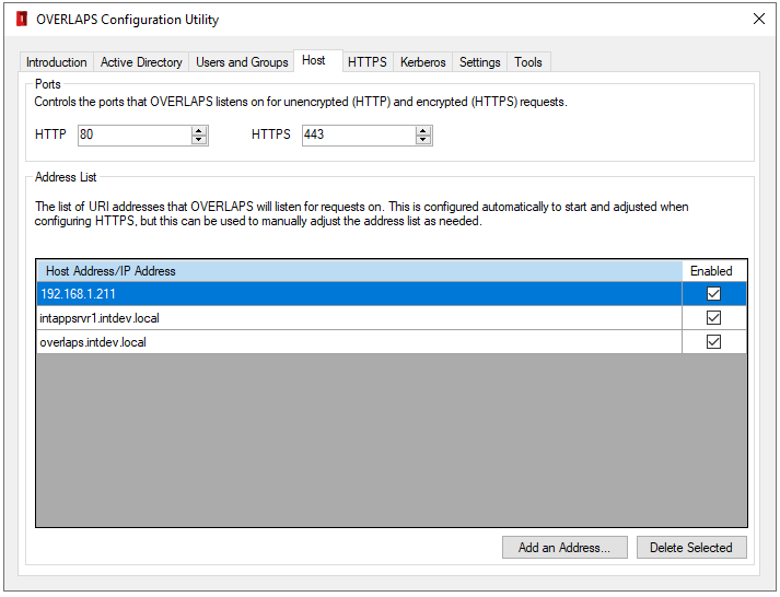 Host Configuration