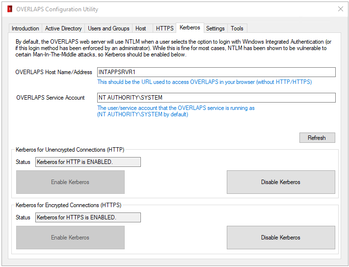 Configuring Kerberos in the Configuration Utility