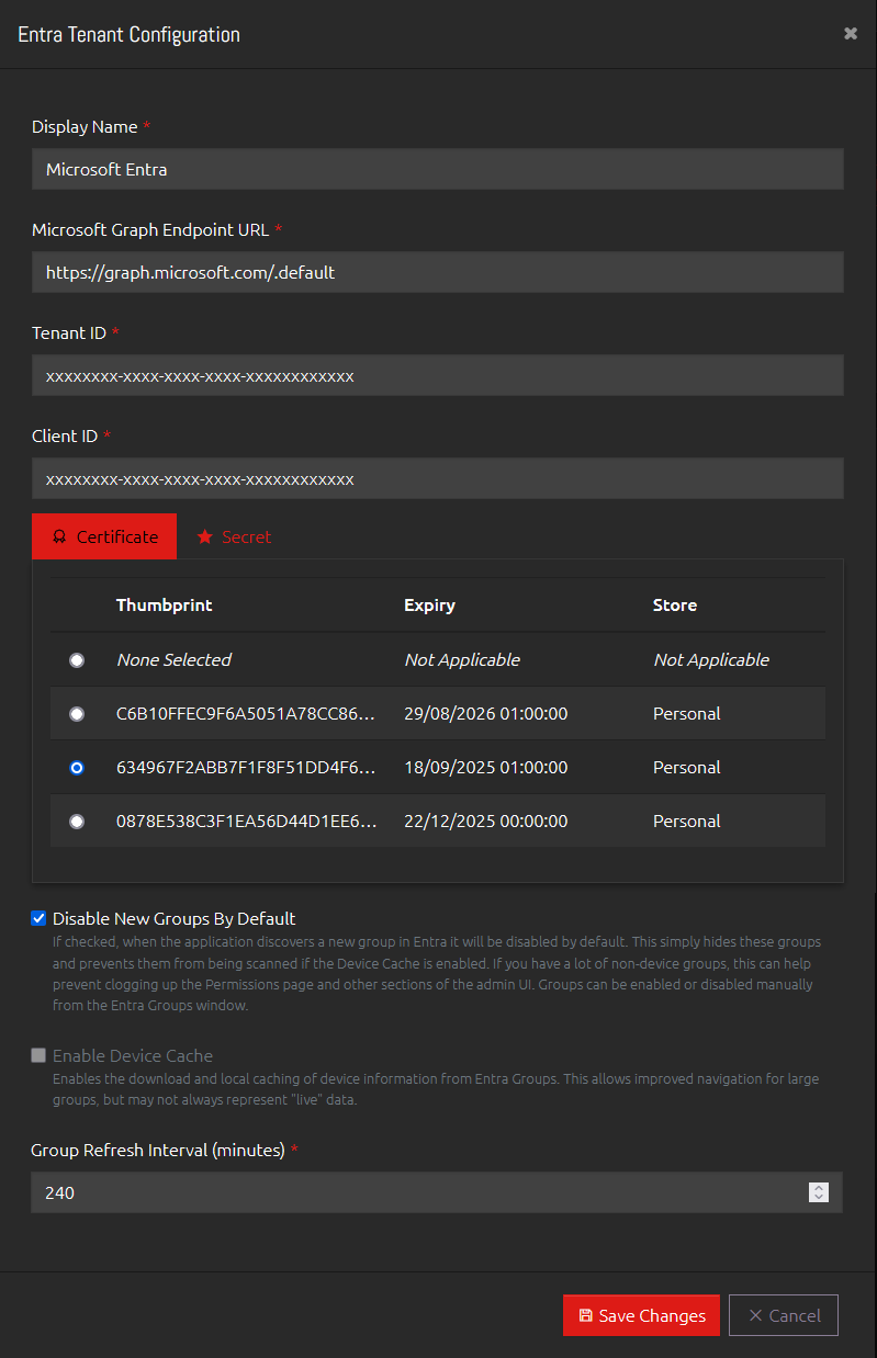 Entra Tenant Configuration