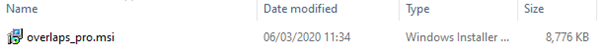 The OVERLAPS MSI Package (filesize may vary depending on version)