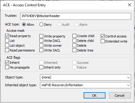 Creating a New Access Control Entry (ACE)