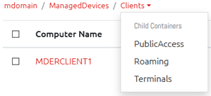 Navigating to child containers without opening the Browser window