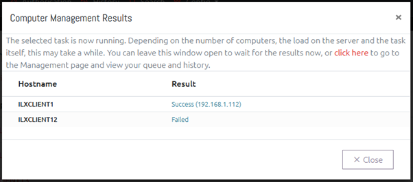 Results of a Ping Operation on Two Computers