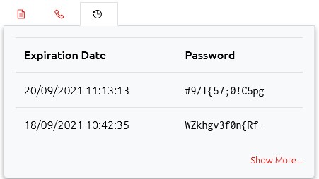 Password History List