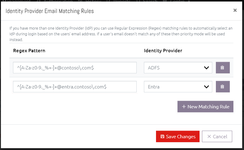 Email Matching Rules