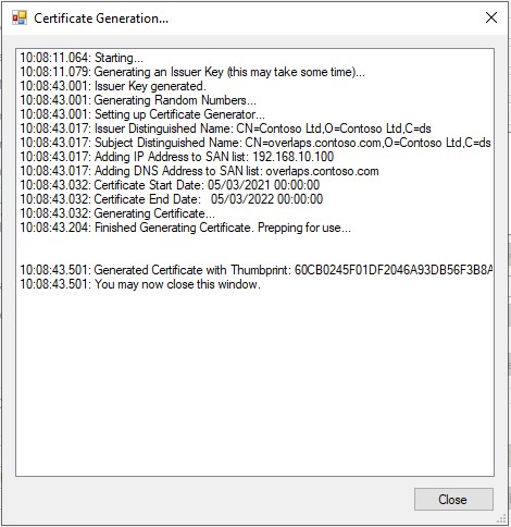 Self-Signed Certificate Generation Process Completed